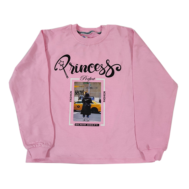 بلوز دخترانه طرح princess صورتی رنگ کد 33