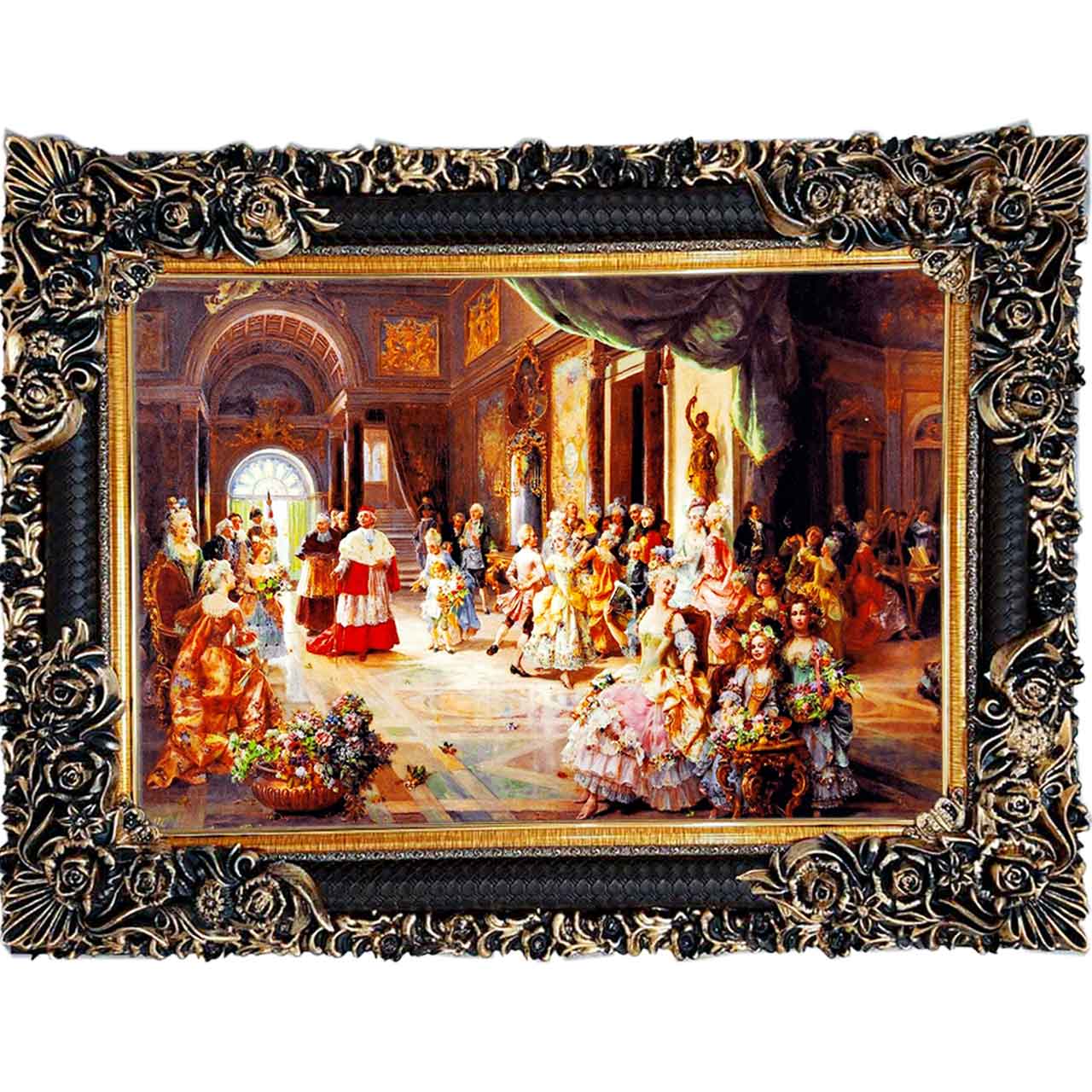 تابلو فرش چاپی طرح مهمانی کد 11067 سایز 100×70 سانتی متری