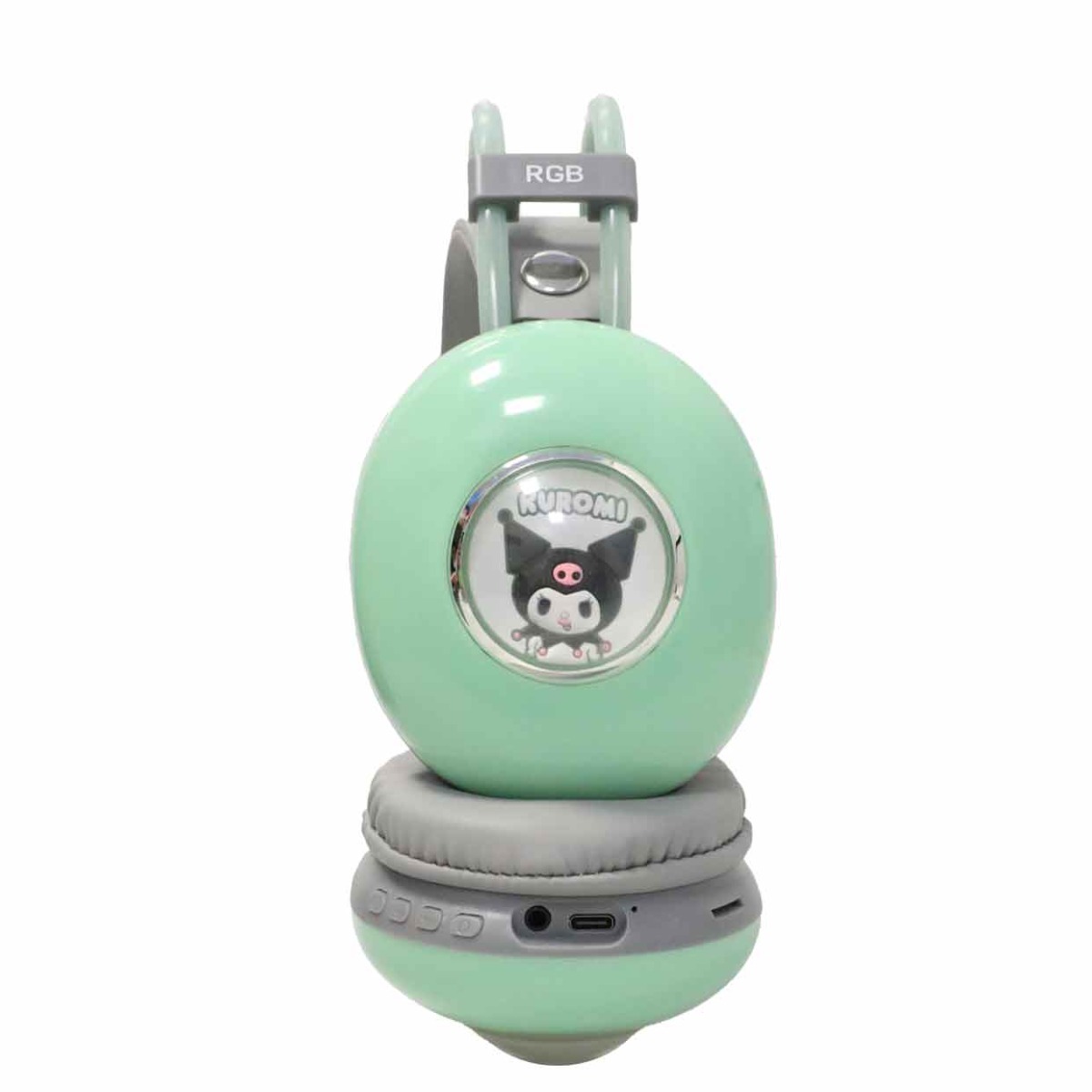 هدفون فانتزی بی سیم Kuromi مدل AH-980Y - طوسی سبز