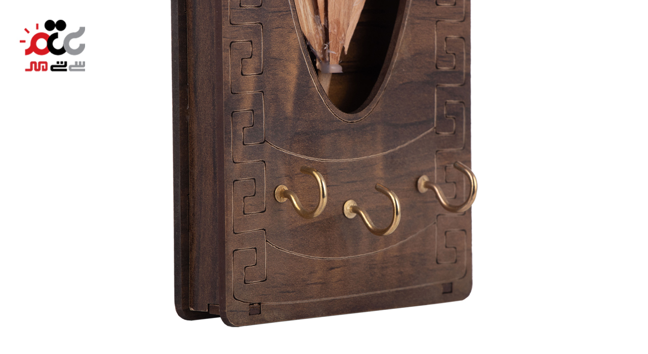 جا کلیدی چوبی طرح قاب گل ستونی