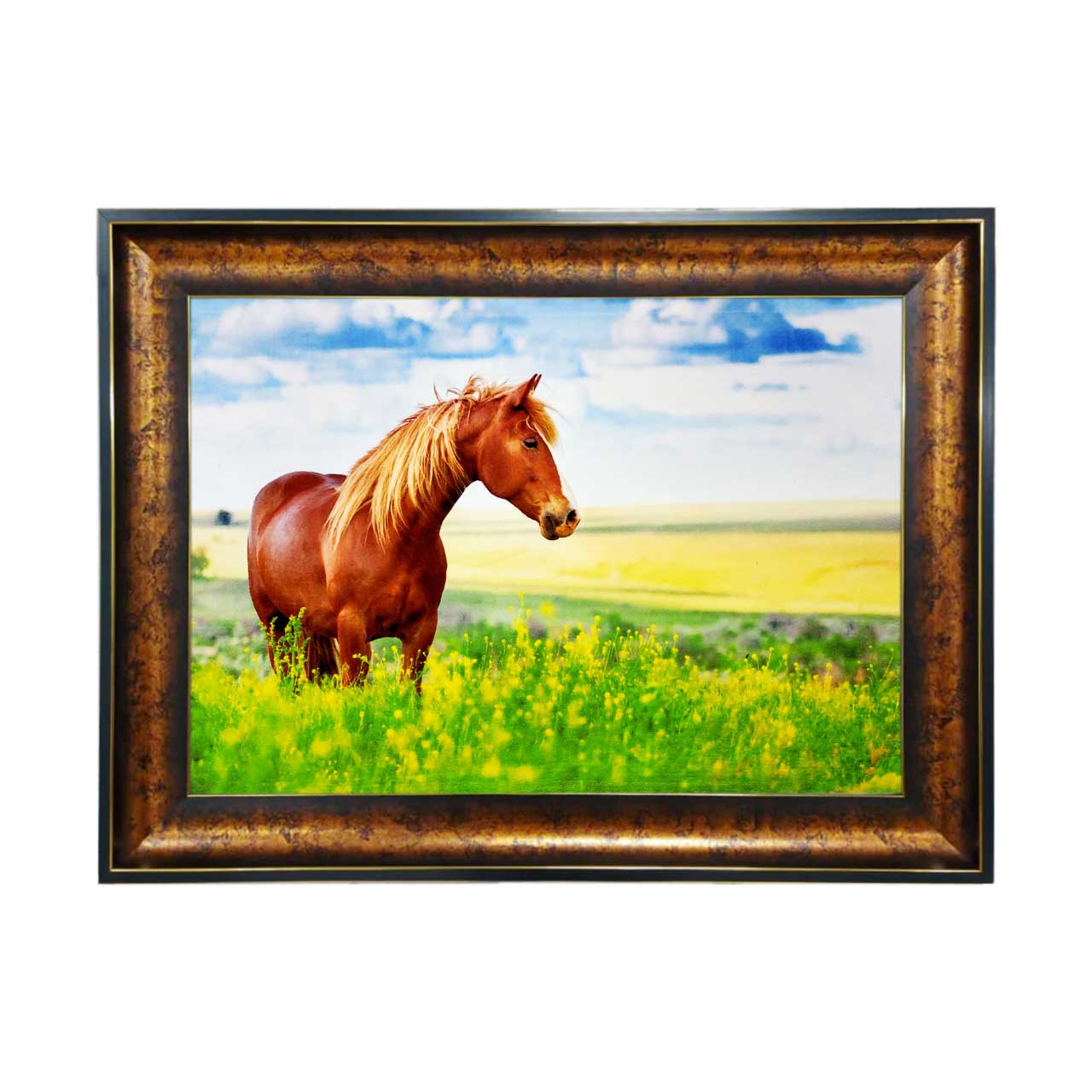 تابلو فرش چاپی طرح اسب کد 14013 سایز 50×35 سانتی متری