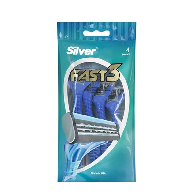 خودتراش سه لبه سیلور مدل Fast 3 بسته 4 عددی