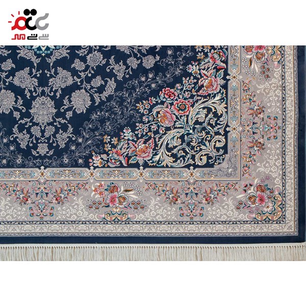 فرش ماشینی مدل آذین نقره ای