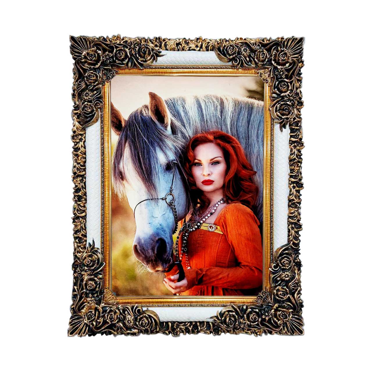 تابلو فرش چاپی طرح اسب کد 13005 سایز 50×50 سانتی متری