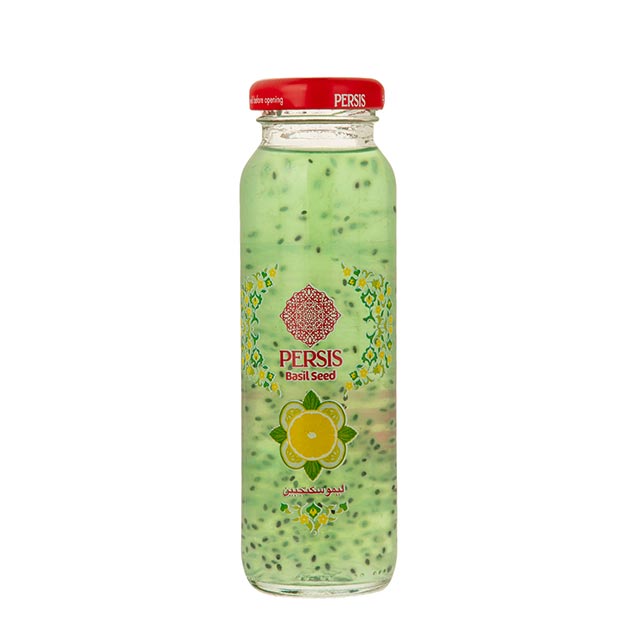 نوشیدنی لیمو سکنجبین حاوی دانه ریحان پرسیس 200 میلی لیتری