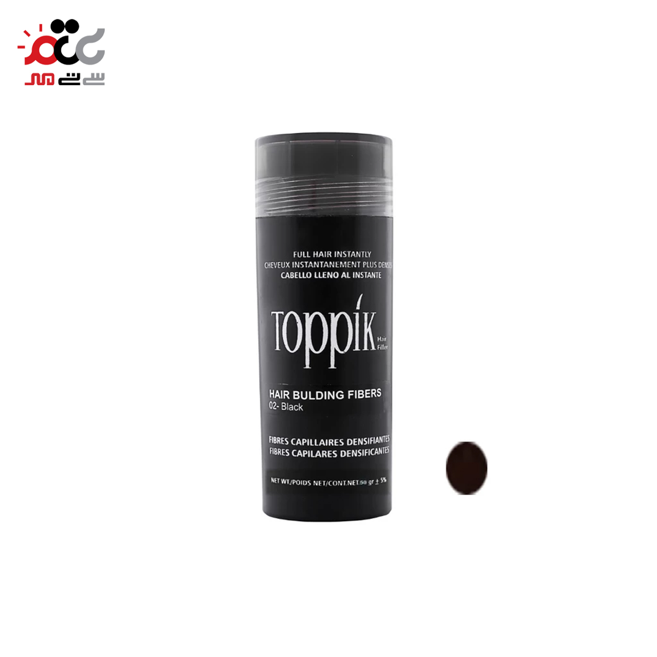 پودر پرپشت کننده مو تاپیک کد 02 رنگ مشکی 50 گرمی