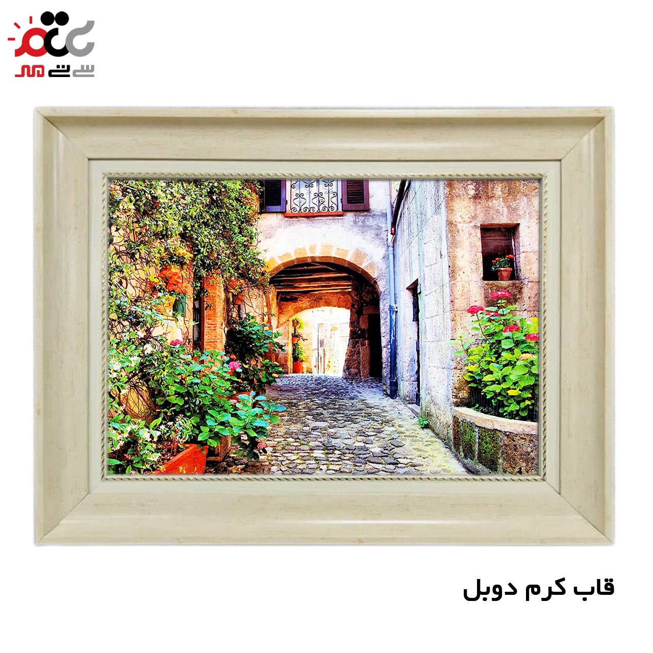 تابلو فرش چاپی طرح کوچه باغ کد 10148 سایز 50×50 سانتی متری