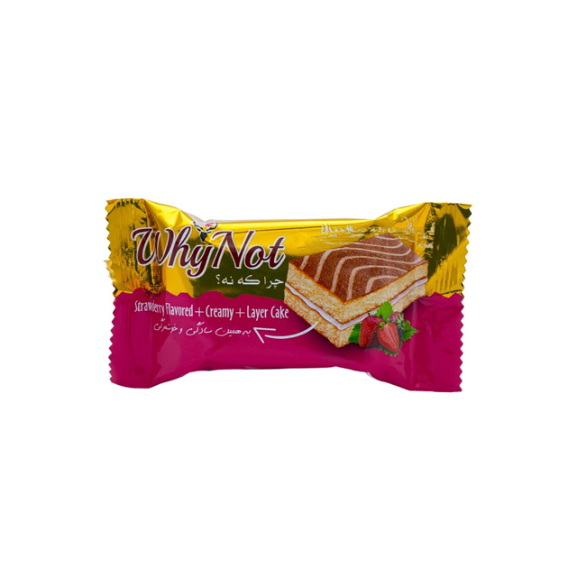 کیک لایه ای کرمدار وای نات با طعم توت فرنگی آدرین 30 گرمی