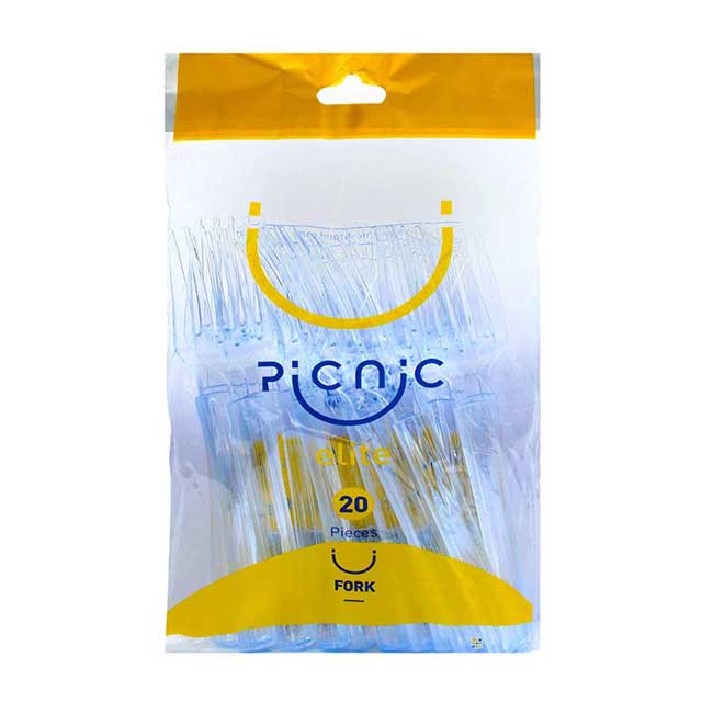 چنگال میلان شیشه ای پیک نیک 20 عددی