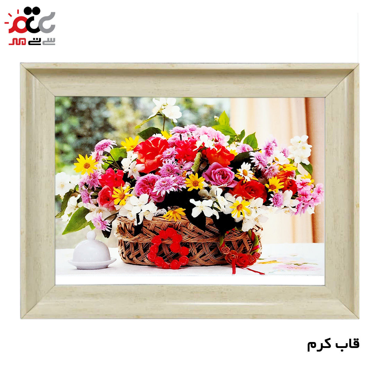 تابلو فرش چاپی طرح گل کد 12012 سایز 50×50 سانتی متری