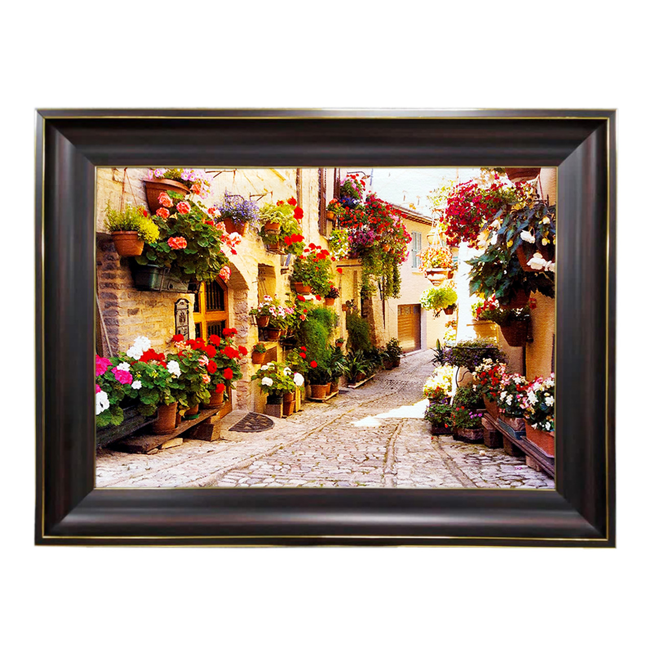 تابلو فرش چاپی طرح کوچه باغ کد 10090 سایز 60×40 سانتی متری