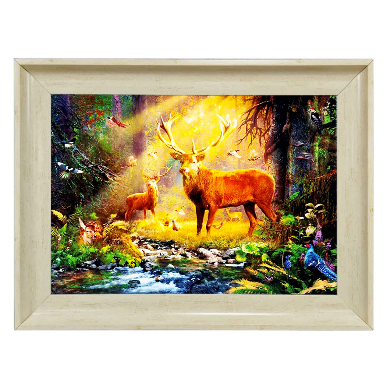 تابلو فرش چاپی طرح جنگل کد 14061 سایز 70×50 سانتی متری