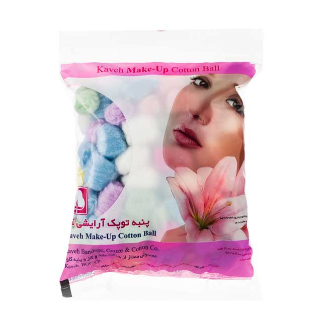 پنبه توپک آرایشی رنگی گل 100 گرمی
