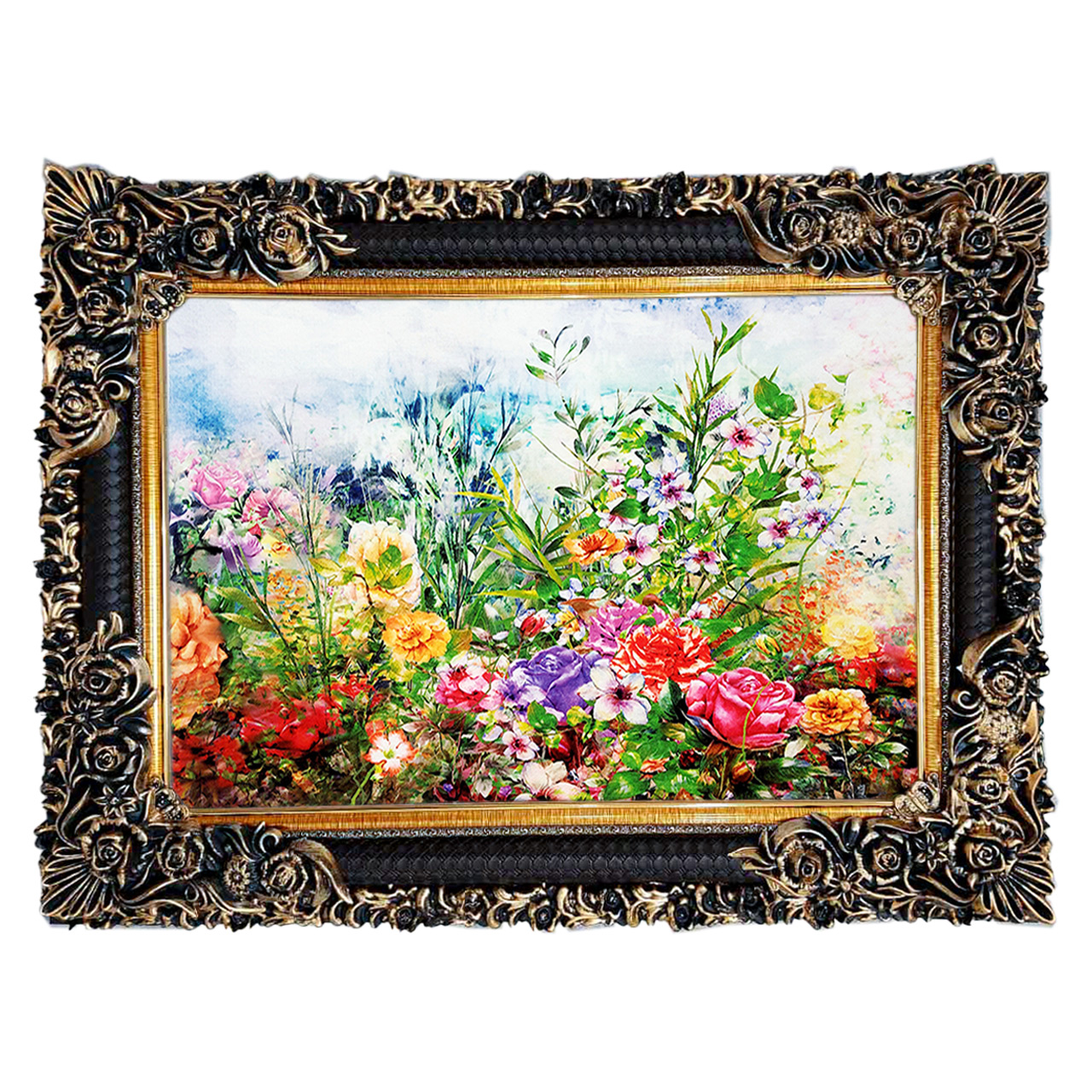 تابلو فرش چاپی طرح گل کد 12031 سایز 70×50 سانتی متری