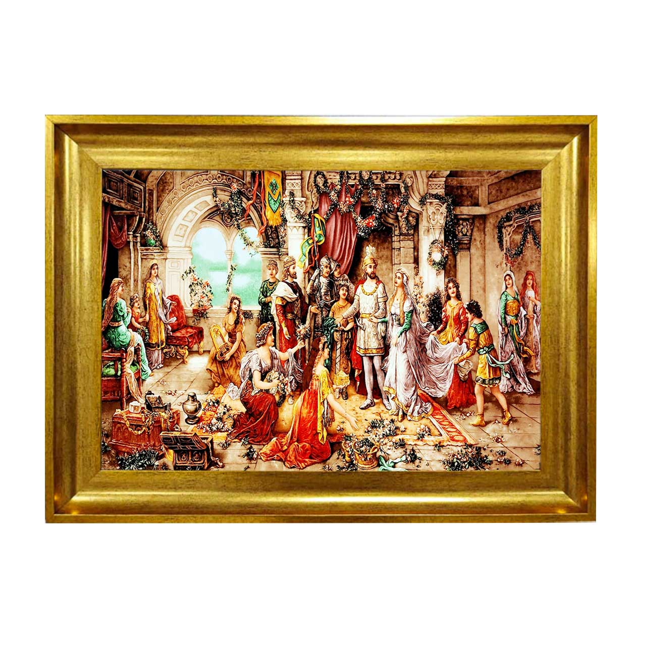 تابلو فرش چاپی طرح عروسی کد 11018 سایز 50×50 سانتی متری