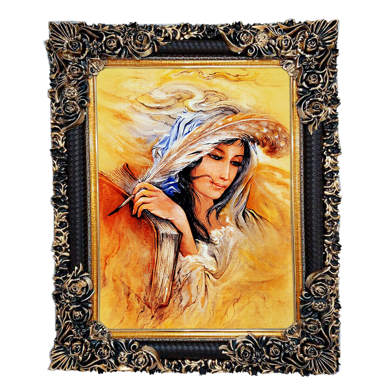 تابلو فرش چاپی طرح مینیاتوری کد 16016 سایز 50×100 سانتی متری