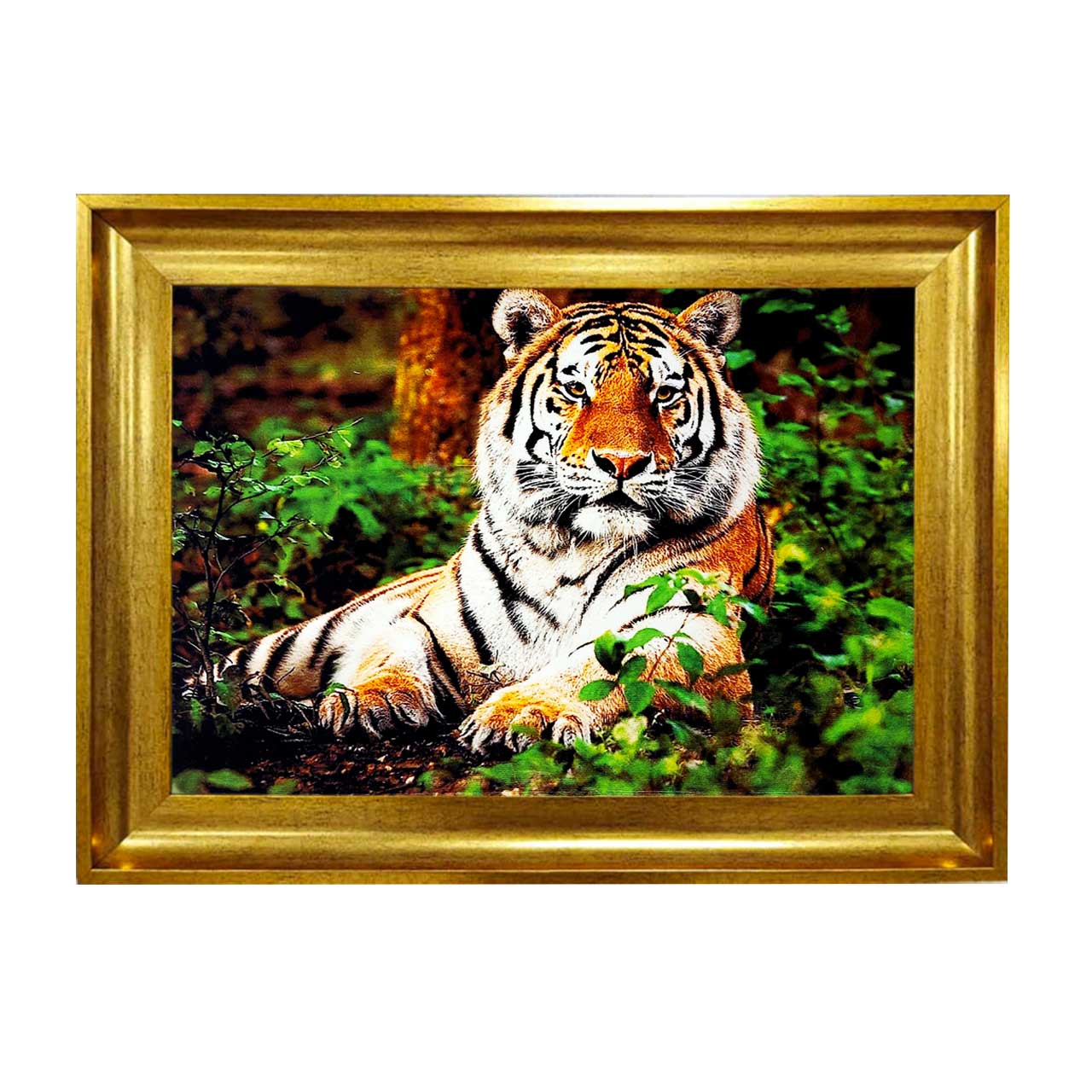 تابلو فرش چاپی طرح ببر کد 14032 سایز 50×50 سانتی متری