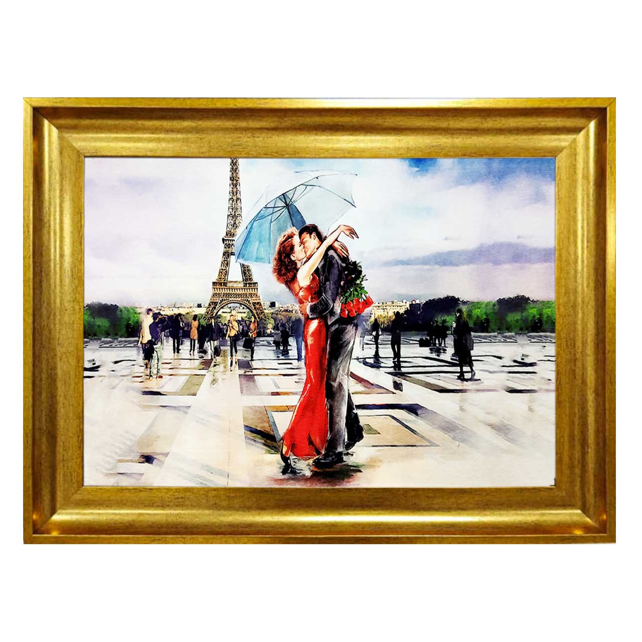 تابلو فرش چاپی طرح پاریس کد 13304 سایز 70×50 سانتی متری