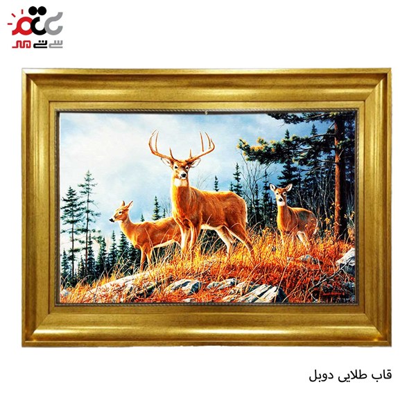 تابلو فرش چاپی طرح گوزن کد 14038 سایز 70×50 سانتی متری