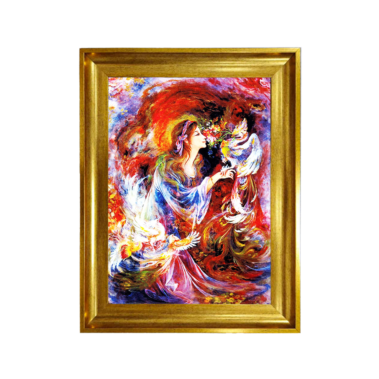 تابلو فرش چاپی طرح مینیاتوری کد 16005 سایز 50×50 سانتی متری