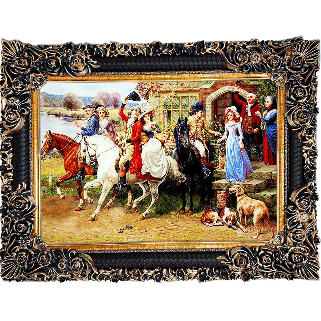 تابلو فرش چاپی طرح مسافر کد 11002 سایز 100×70 سانتی متری