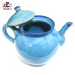 قوری سفالی طرح فیروزه ای کد 42
