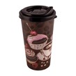 لیوان درب دار پلاستیکی طرح Coffee کد 3421