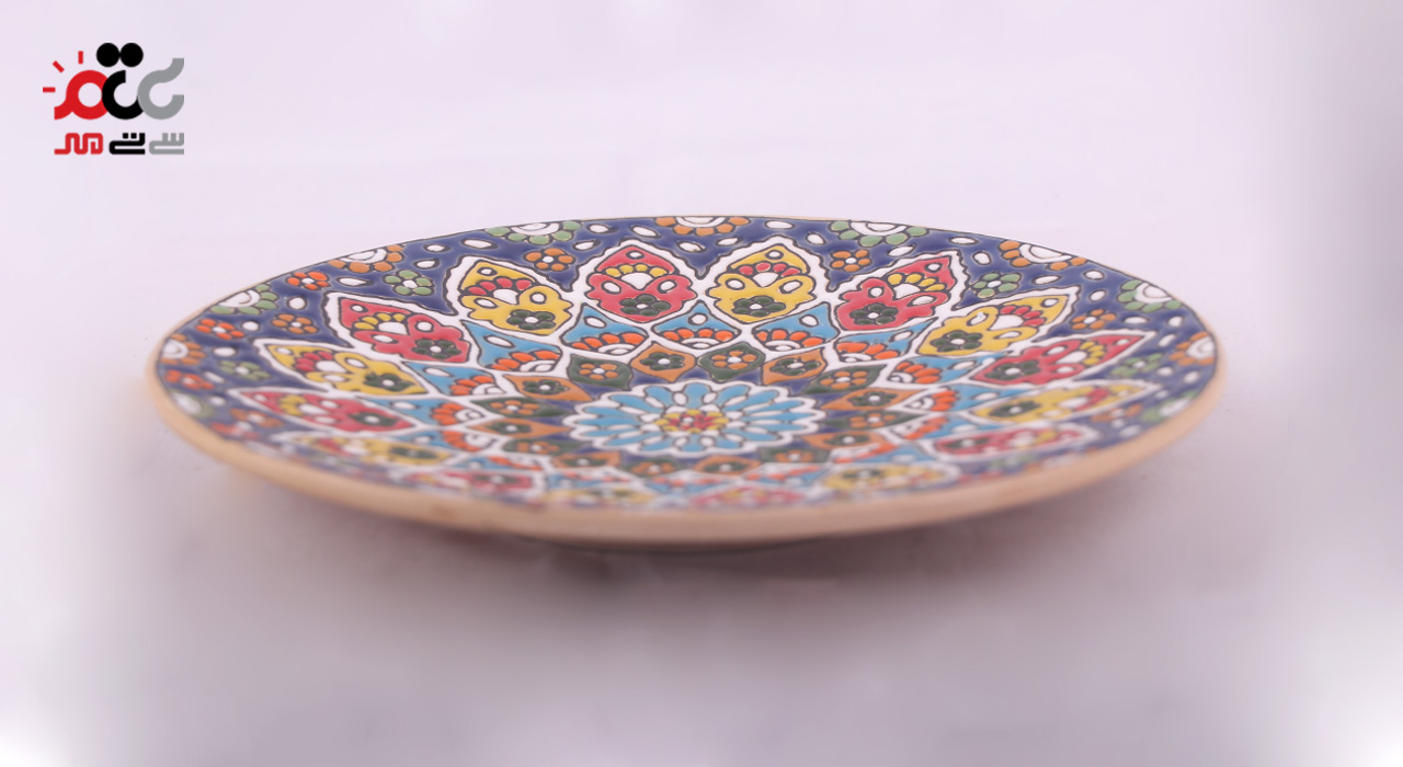 بشقاب سفالی میناکاری سایز 20 کد 7527