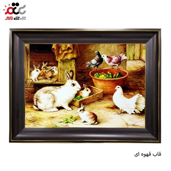 تابلو فرش چاپی طرح خرگوش کد 14068 سایز 100×70 سانتی متری