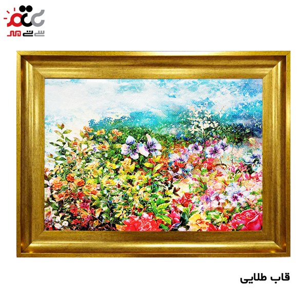 تابلو فرش چاپی طرح گل کد 12030 سایز 100×70 سانتی متری