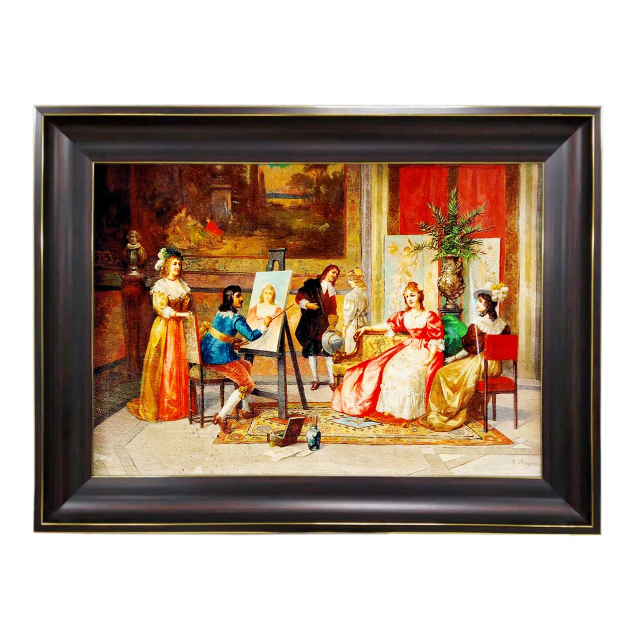 تابلو فرش چاپی طرح نقاش کد 11036 سایز 60×40 سانتی متری