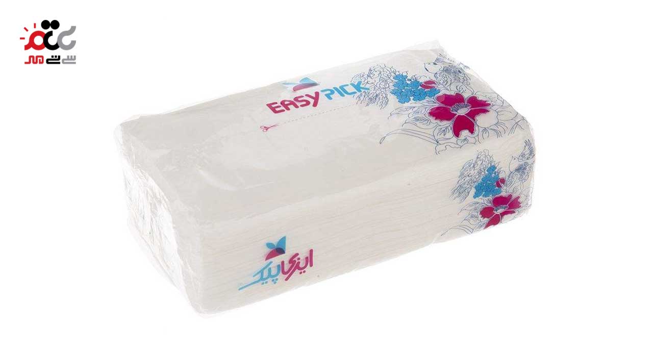 دستمال کاغذی اقتصادی ایزی پیک 100 برگ دو لایه بسته 10 عددی