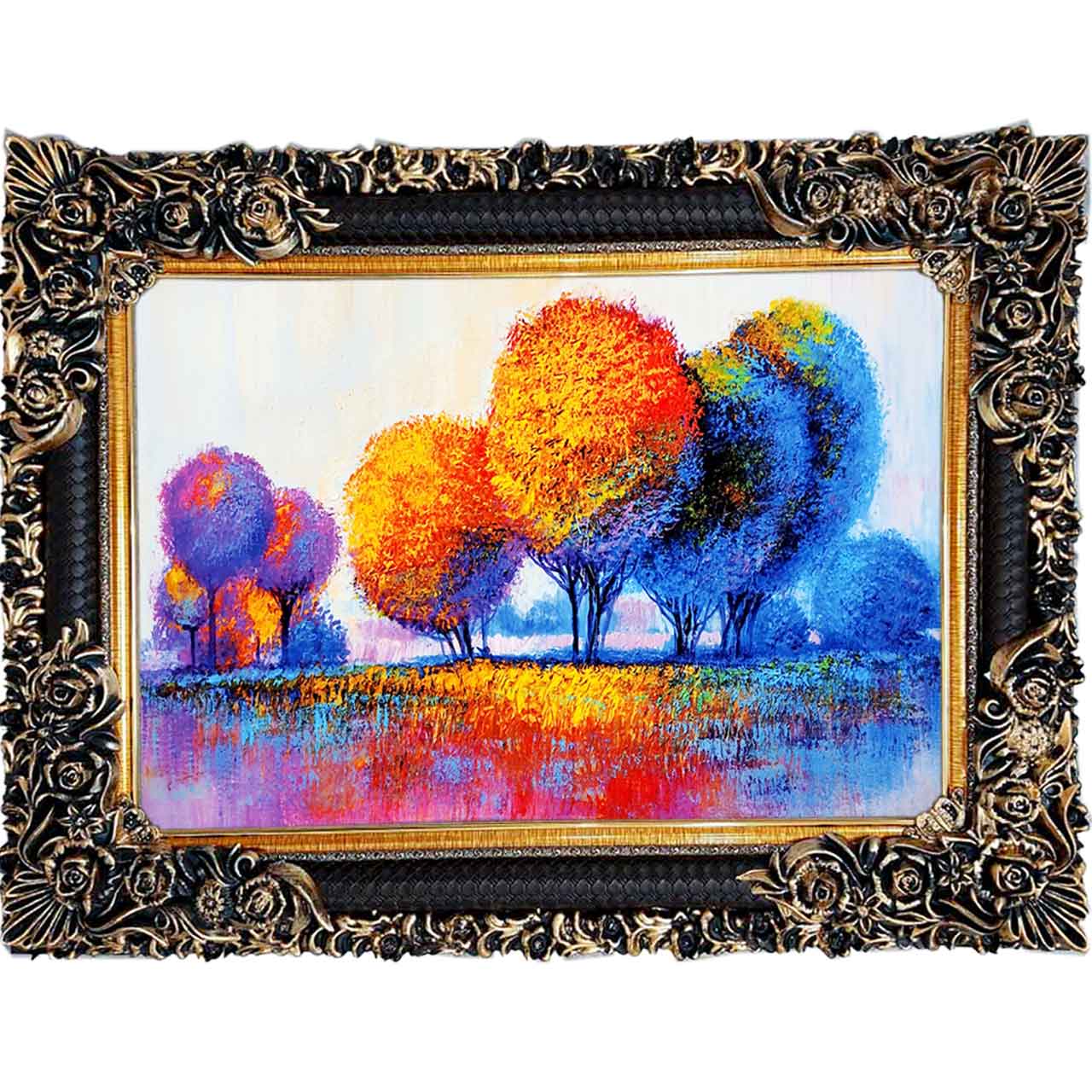 تابلو فرش چاپی طرح درخت کد 10250 سایز 100×70 سانتی متری