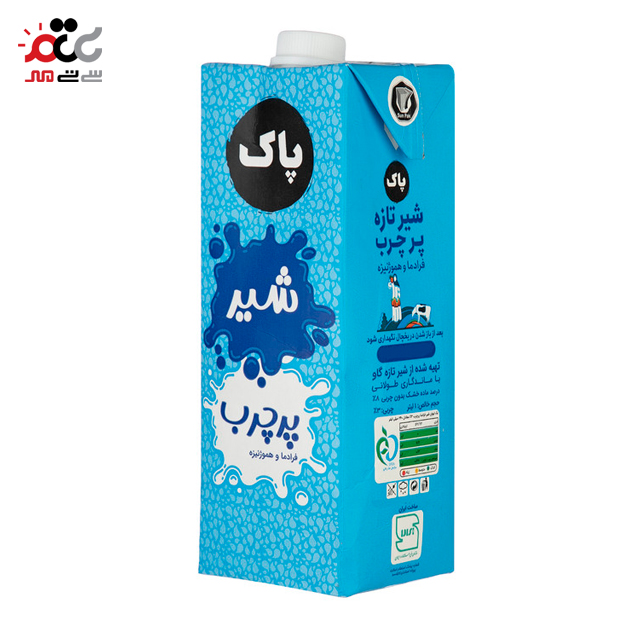 شیر استریلیزه پرچرب اسکوئر پاک 1000 میلی لیتری