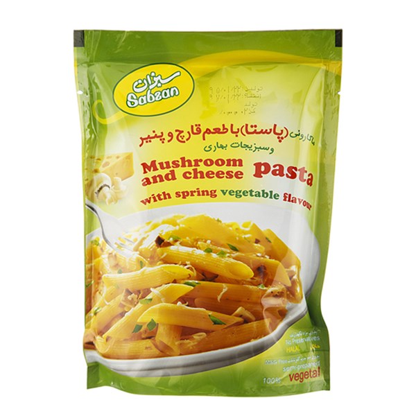 پاستا نیمه آماده سبزان با طعم قارچ و پنیر 180 گرمی