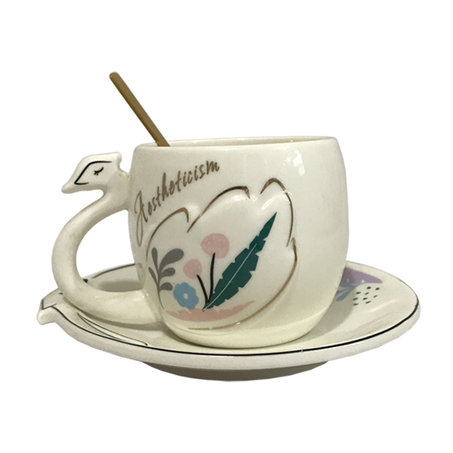 ست فنجان و نعلبکی طرح قو 1 عددی