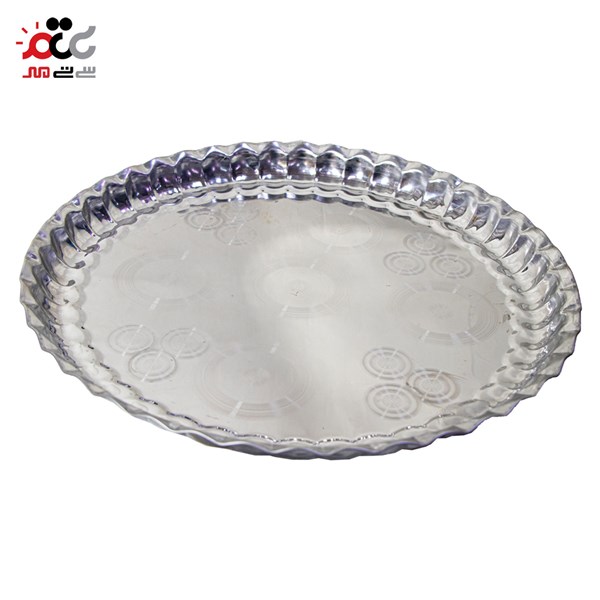 سینی استیل مدل لب کنگره ای سایز 60