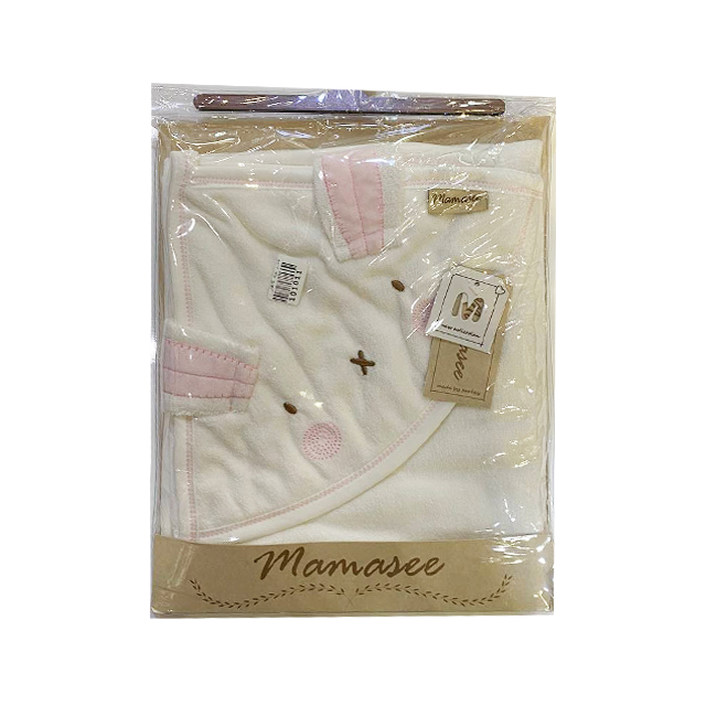 حوله تک کلاه دار نوزادی طرح موش سایز 90×90 سانتی متری