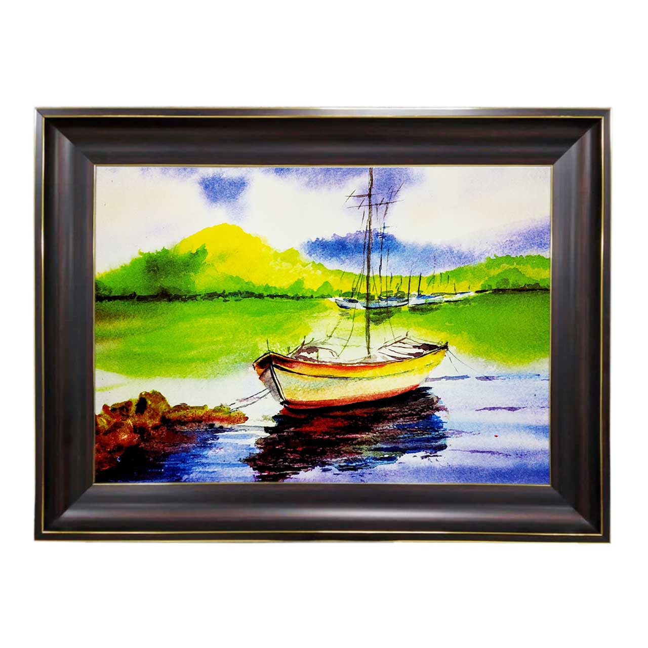 تابلو فرش چاپی طرح قایق کد 10246 سایز 60×40 سانتی متری