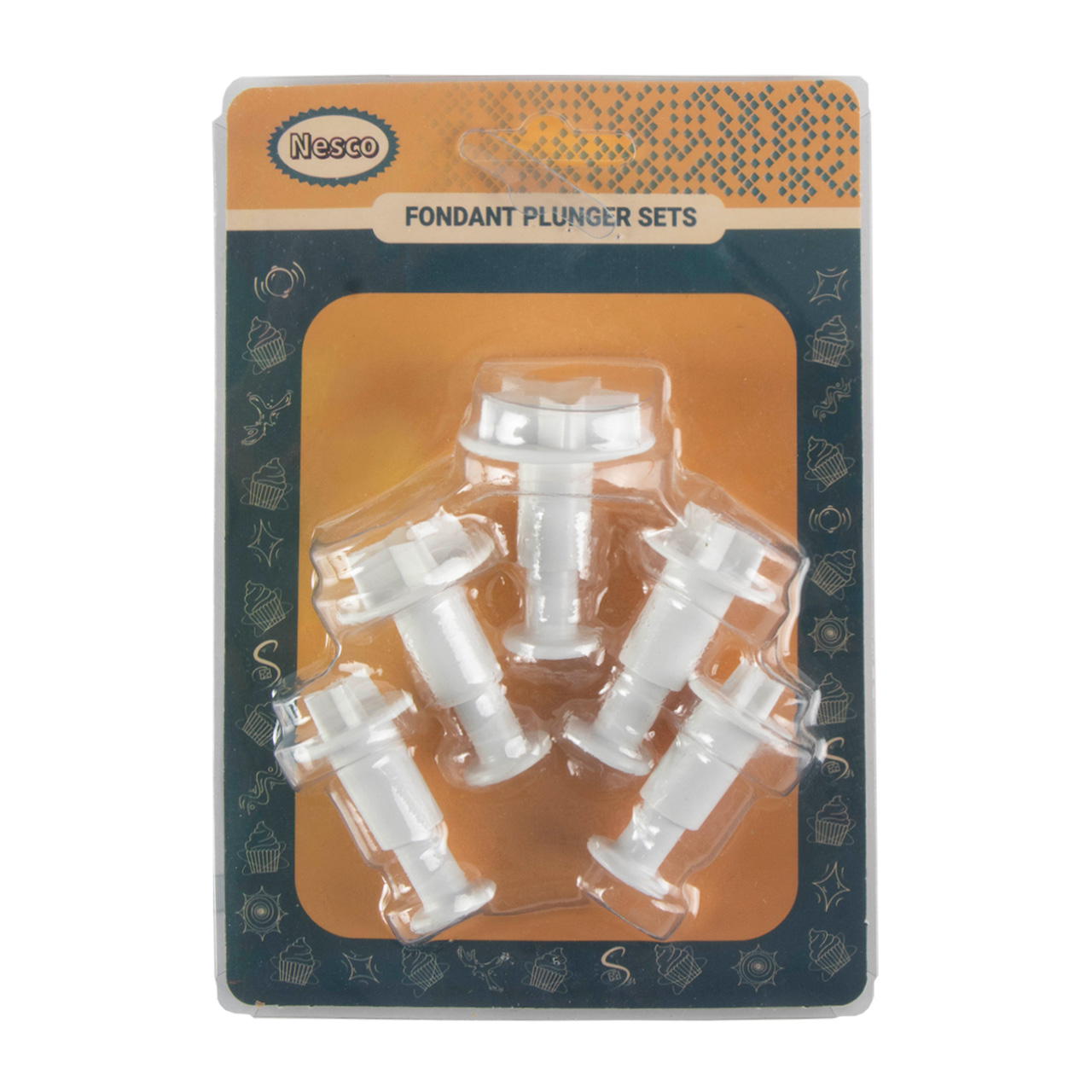 کاتر شیرینی پزی مدل فشاری طرح ستاره مجموعه 5 عددی