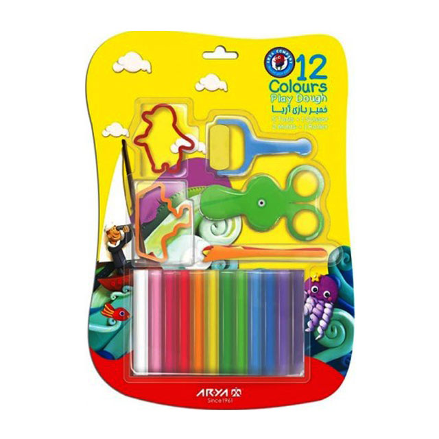 خمیر بازی وکیومی آریا به همرا ابزار کد 1022 بسته 12 عددی