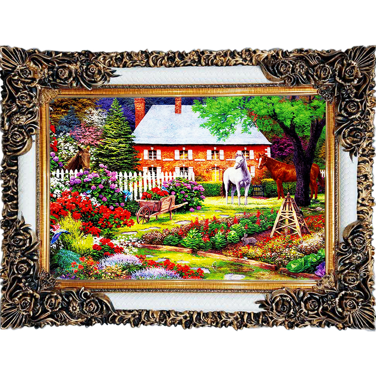 تابلو فرش چاپی طرح منظره کد 10117 سایز 100×70 سانتی متری