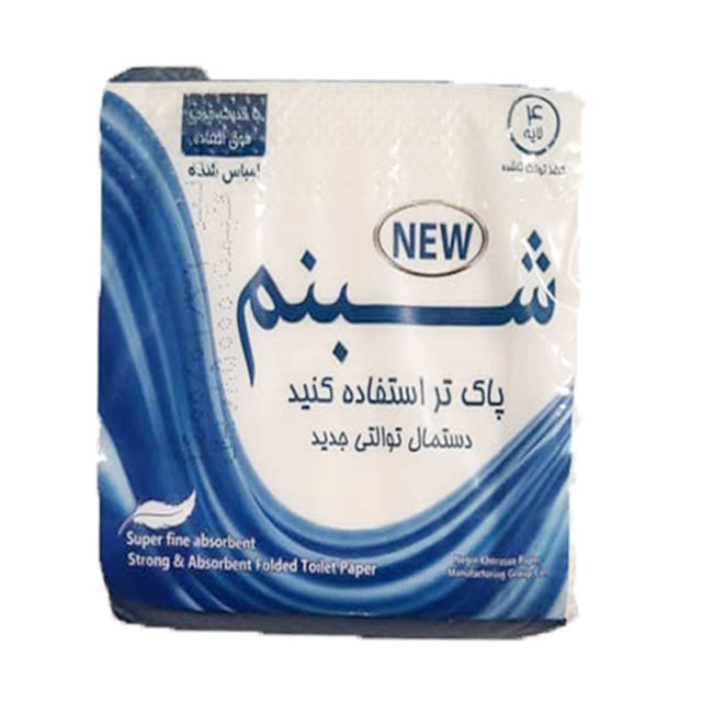 دستمال توالت شبنم 4 لایه تا شده 75 برگ