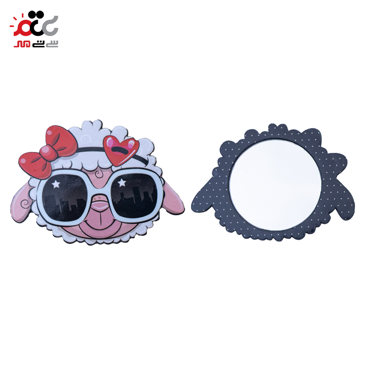 آینه جیبی چوبی طرح فانتزی کد 04