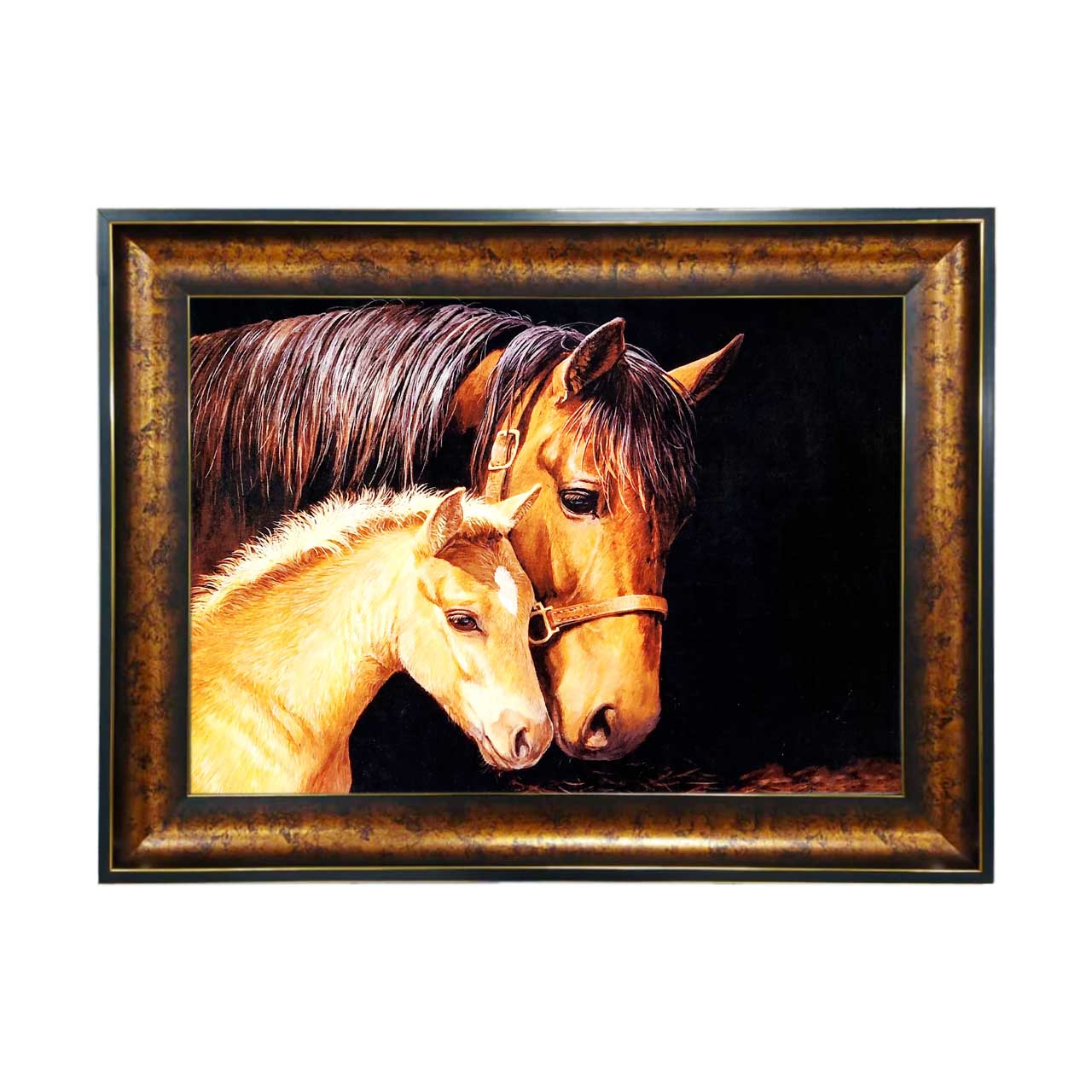 تابلو فرش چاپی طرح اسب کد 14016 سایز 50×35 سانتی متری