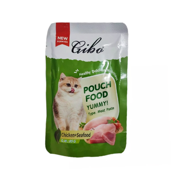 سوپ گربه گیبو با طعم مرغ و ماهی 85 گرمی