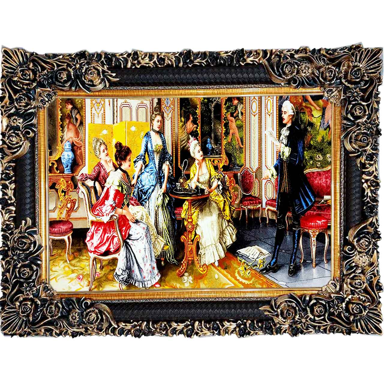 تابلو فرش چاپی طرح شاعر کد 11009 سایز 100×70 سانتی متری