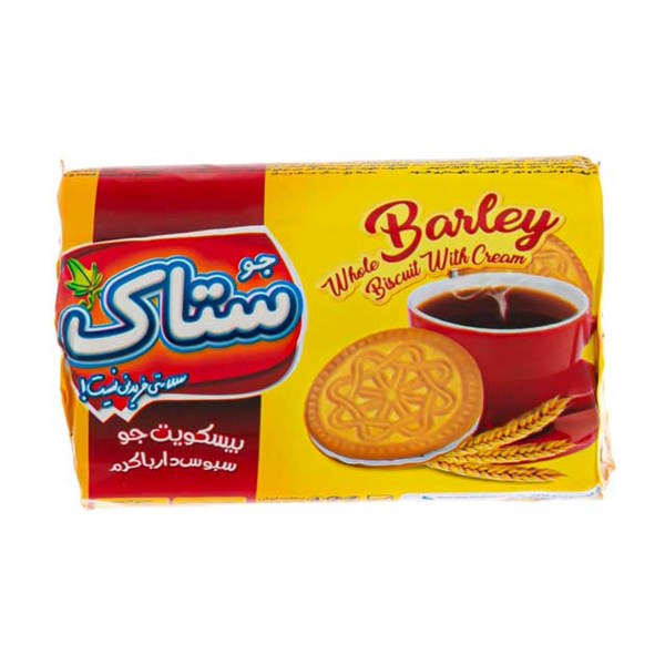 بیسکویت جو سبوس دار با کرم ستاک 150 گرمی