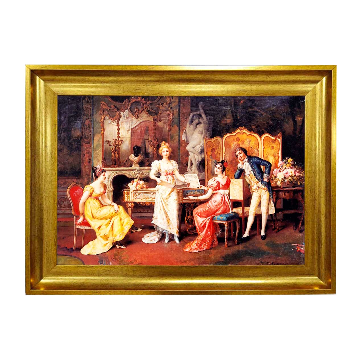 تابلو فرش چاپی طرح مهمانی کد 11050 سایز 50×50 سانتی متری