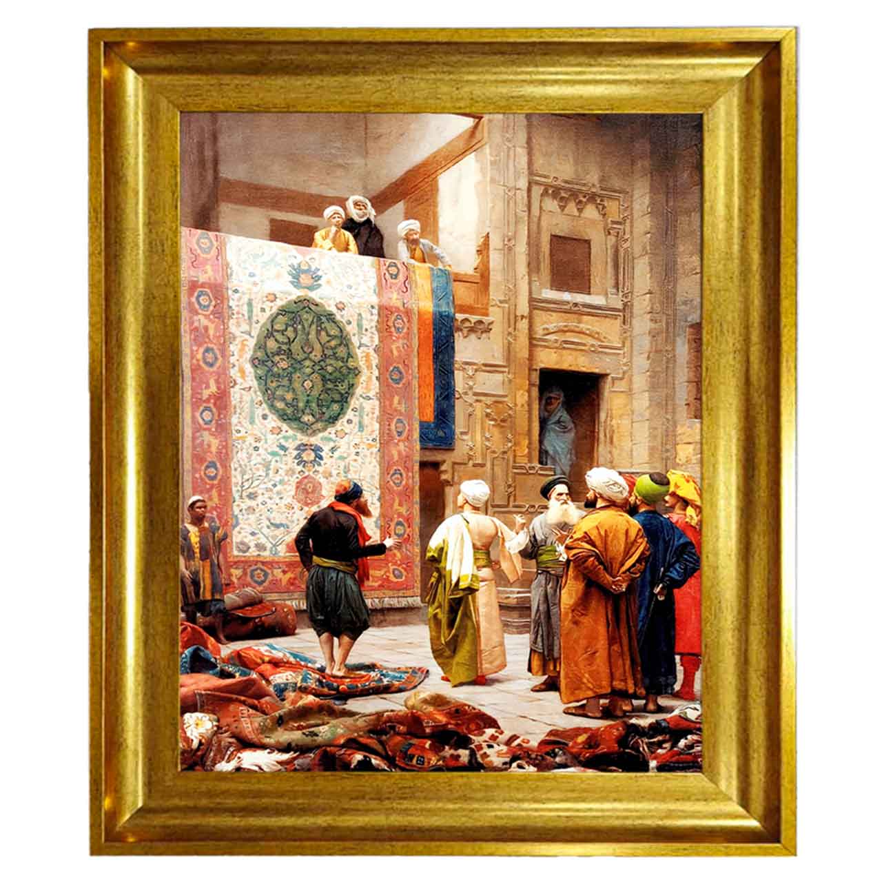 تابلو فرش چاپی طرح بازار کد 13004 سایز 100×70 سانتی متری